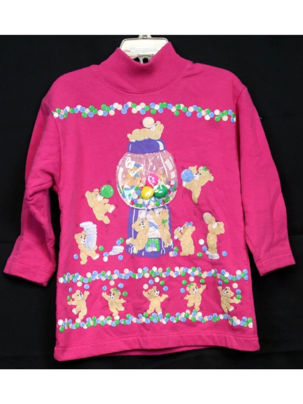 Spumoni 2pc Outfit 4 Lg Teddy Bear Bubble Gum Machine Coin Pink Sweatshirt Pants